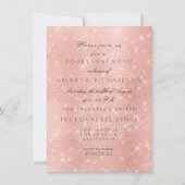 Minimalismus Rose Rosa Rosa Rosa Funkelnd Gold Geb Einladung (Vorderseite)