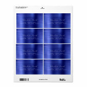 Minimalismus Sapphire Cobalt Blue Address Labels (Vorne)