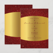 Minimalismus Save the Date Goldener Glitzer (Vorne/Hinten)