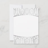 Minimalismus Save the Date Silver Red Damask (Rückseite)