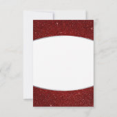 Minimalismus Save the Date Silver Red Glitzer (Rückseite)
