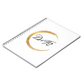 Minimalismus Schwarz-weiße Goldinitialen Monogram  Notizblock (Linke Seite)