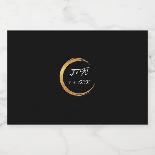 Minimalismus Schwarz-weiße Goldinitials MonogramBe Lebensmitteletikett (Einzelnes Label)