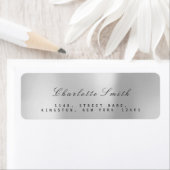 Minimalismus Silbergraue Rücksendeadressen-Aufkleb (Insitu)