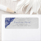 Minimalismus Silver Blue Navy Rücksendeadressen-Au (Insitu)