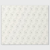 Minimalismus Sitzen Katzenschwarz & Creme Geschenk Geschenkpapier (Flach)