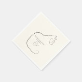 Minimalismus Sitzen Katzenschwarz und -creme Serviette (Ecke)