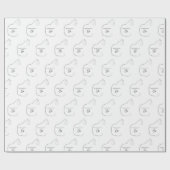 Minimalismus Sitzen Katzenschwarz & Weiß Geschenk Geschenkpapier (Flach)