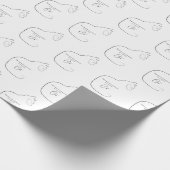 Minimalismus Sitzen Katzenschwarz & Weiß Geschenk Geschenkpapier (Ecke)