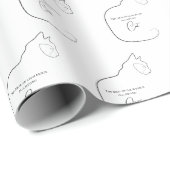 Minimalismus Sitzen Katzenschwarz & Weiß Geschenk Geschenkpapier (Rolleneckpunkt)