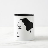 Minimalismus Sketch Zeichnend Frauenmädchen-Mädche Tasse (Zentrum)