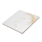 Minimalismus Sketch Zeichnend junge Lady Face Head Fliese (Seite)