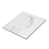 Minimalismus Sketch Zeichnend junge Lady Face Head Fliese (Seite)