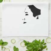 Minimalismus Sketch Zeichnend weibliche Mädchen Geschirrtuch (Gefaltet)