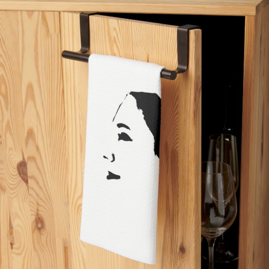 Minimalismus Sketch Zeichnend weibliche Mädchen Geschirrtuch (Drittel gefaltet)