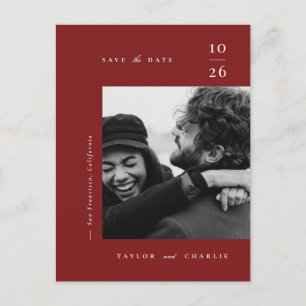 Minimalismus Typografie Save the Date Ankündigungspostkarte