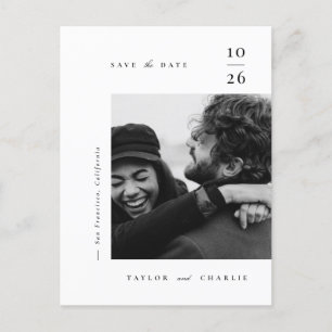 Minimalismus Typografie Save the Date Ankündigungspostkarte