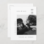 Minimalismus Typografie Save the Date Ankündigungspostkarte (Vorne/Hinten)