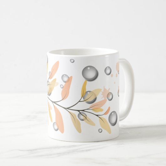 Minimalismus Typografisches Muster mit Wassertropf Kaffeetasse (VorderseiteRechts)