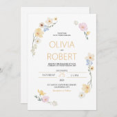 Minimalismus und Blume Einladung Hochzeiten (Vorne/Hinten)