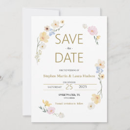 Minimalismus und Blume Save the Date Einladung