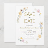 Minimalismus und Blume Save the Date Einladung (Vorne/Hinten)