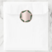Minimalismus Weihnachtsbaum Geschenk Grüne Rose Runder Aufkleber (Tasche)