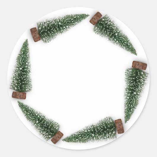 Minimalismus Weihnachtsbaum Geschenk Grüner Winter Runder Aufkleber (Vorderseite)