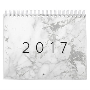 Minimalismus-weißes graues silbernes kalender