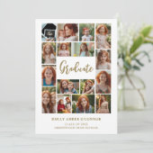 Minimalist 16 Photos Time Life Graduate Collage Einladung (Stehend Vorderseite)