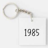 Minimalist 1985 Birthday Year Acrylic Keychain Schlüsselanhänger (Vorderseite)
