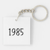 Minimalist 1985 Birthday Year Acrylic Keychain Schlüsselanhänger (Rückseite)