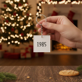 Minimalist 1985 Birthday Year Acrylic Keychain Schlüsselanhänger