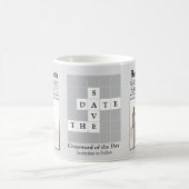 Minimalist 1 Foto Graue Zeitung Save the Date Kaffeetasse (Mittel)