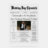 Minimalist 1 Photo Elegant Script Wedding Program Acrylschild (Vorderseite)