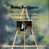 Minimalist 1 Photo Elegant Script Wedding Program Acrylschild (Neutral)