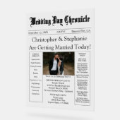 Minimalist 1 Photo Elegant Script Wedding Program Acrylschild (Winkel)