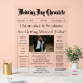 Minimalist 1 Photo Elegant Script Wedding Program Acrylschild (Hochzeit)