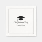 Minimalist 2026 Grad Napkin | Black & White Decor Serviette (Vorderseite)