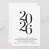 Minimalist 2026 Graduation Party Invitation Einladung (Vorne/Hinten)