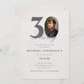Minimalist 30th Year Birthday Invitation Einladung (Vorne/Hinten)