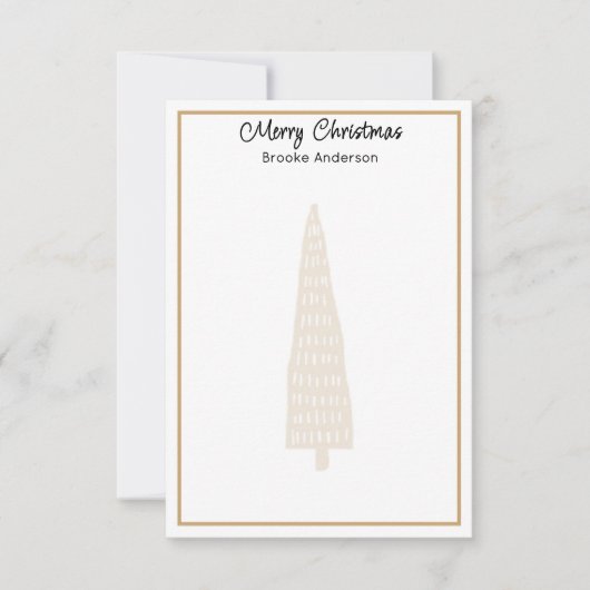 Minimalist 3.5x5-in Illustrated Trees Christmas Mitteilungskarte (Vorderseite)