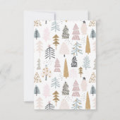 Minimalist 3.5x5-in Illustrated Trees Christmas  Mitteilungskarte (Rückseite)