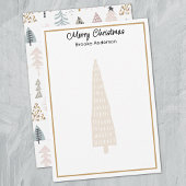 Minimalist 3.5x5-in Illustrated Trees Christmas Mitteilungskarte