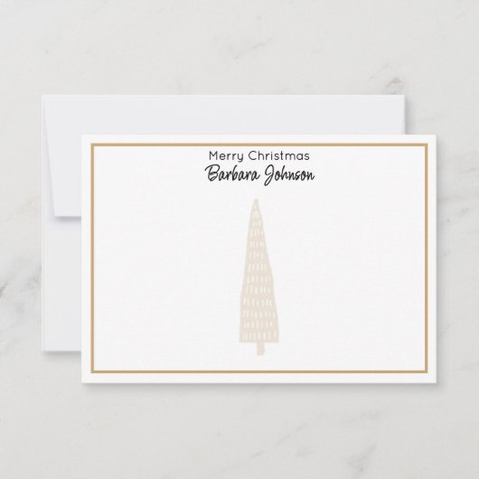 Minimalist 3.5x5-in Illustrated Trees Christmas Mitteilungskarte (Vorderseite)