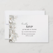 Minimalist 3D White Floral Elegant Luxury Wedding RSVP Karte (Vorderseite)