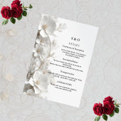 Minimalist 3D White Floral Modern Luxury Wedding Begleitkarte