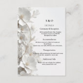 Minimalist 3D White Floral Modern Luxury Wedding Begleitkarte (Vorderseite)