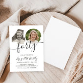 Minimalist 40th Birthday Photo  Einladung