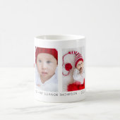 Minimalist 4 Photos Baby Name and Year Kaffeetasse (Mittel)